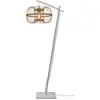 Lampadaire en bambou blanc avec abat-jour en bois naturel 150x25 cm Hokkaido - Good &