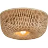 Good & Mojo Plafonnier Barbados bambou abat-jour demi-rond naturel