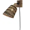Lampe murale tressée en bambou noir et naturel 10x10 cm Java - Good & Mojo