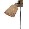 Lampe murale en bambou naturel tressé 10x10 cm Java - Good & Mojo
