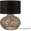 Lampe à poser en rotin avec abat-jour en lin noir 32x20cm Kalahari - Good & Mojo