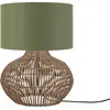 Lampe à poser en rotin avec abat-jour en lin vert 32x20cm Kalahari - Good & Mojo