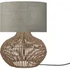 GOOD&MOJO Lampe de table rotin abat-jour lin naturel/lin foncé, h. 48cm