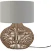 Lampe à poser en rotin avec abat-jour en lin gris 32x20cm - Good & Mojo