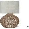 Lampe à poser en rotin avec abat-jour en lin foncé 32x20cm - Good & Mojo