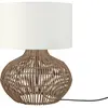 Lampe à poser en rotin avec abat-jour en lin blanc 32x20cm Kalahari - Good & Mojo