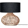 Lampe à poser en rotin avec abat-jour en lin noir 47x23cm Kalahari - Good & Mojo