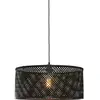 Lampe suspendue ronde en bambou noir 50x22 cm Java - Good & Mojo