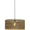 Lampe suspendue ronde en bambou noir et naturel 50x22 cm Java - Good & Mojo