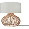 Lampe à poser en rotin avec abat-jour en lin lumière 47x23cm Kalahari - Good & Mojo