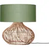 Lampe à poser en rotin avec abat-jour en lin vert 47x23cm Kalahari - Good & Mojo