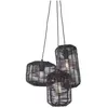 Good & Mojo TANAMI-Suspension rotin 3 lumières H20-25-35cm Noir