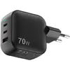 chargeur mural 70W GaN Power Delivery avec 3 connecteurs