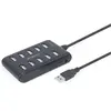 Hub USB 2.0 - GEMBIRD - UHB-U2P10P-01 - 10 ports - Noir - Interface USB 2.0
