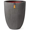 Vase élégant bas - CAPI EUROPE - GROOVE NL - 34 x 46 cm - Anthracite