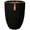 Capi Pot à fleurs Nature Rib élégant bas 46x58 cm noir KBLR783 TU