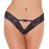 Amorable by Rimba Slipje v-shape met bandjes en strikje - zwart