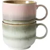 HKliving - Tasses en grès - Set de 2 Rose taille unique