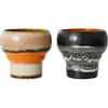 HKliving - Tasses en grès - Set de 2 Multicolore taille unique