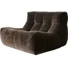 Fauteuil lazy en velours royal brun Espresso - HKliving