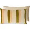 HKliving - Coussin rayé en velours Crème 60x35