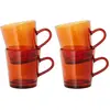 HKliving - Tasses à café 70's - Set de 4 Ambre taille unique