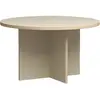 Table à manger ronde en bois crème 129 cm - HKliving