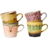 HKliving - Tasses en grès - Set de 4 Multicolore taille unique