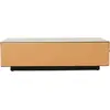 Table basse avec bloc miroir smokey brown 90x90cm - HKLIVING
