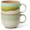 HKliving - Tasses en grès Neo - Set de 2 Vert pâle taille unique