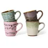 HKliving - Tasses à espresso Brustalism- Set de 4 Multicolore taille u...