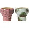 HKliving - Mugs Lungo - Set de 2 Multicolore taille unique