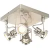 QAZQA Projecteur industriel pivotant et inclinable en acier à 4 lumières - Suplux