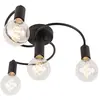 QAZQA Art deco plafondlamp zwart 4-lichts - Facil