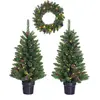 Black Box Lot de 2 sapins de noël artificiel et 1 couronne LED