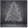 Luca Bâton de jardin en forme sapin de noël blanc chaud H75