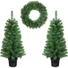 Sam Edelman Lot de 2 sapins de noël artificiel et 1 couronne LED