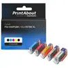 PrintAbout Cartouche compatible Canon PGI-550PGBK / CLI-551BK XL - 5 couleurs - Grande capacité - Multipack