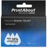 PrintAbout Ruban compatible Brother TZe-431 - (12 mm) - Noir sur rouge