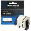 PrintAbout Étiquette compatible Brother DK-22223 - (50 mm) - Noir sur blanc