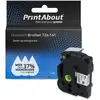 PrintAbout Ruban compatible Brother TZe-141 - (18 mm) - Noir sur transparent