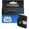 PrintAbout Ruban compatible Brother TZe-233 - (12 mm) - Bleu sur blanc