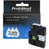 PrintAbout Ruban compatible Brother TZe-133 - (12 mm) - Bleu sur transparent