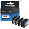 PrintAbout Cartouche compatible HP 932XL / 933XL (C2P42AE) - 4 couleurs - Grande capacité - Multipack
