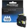 PrintAbout Ruban compatible Brother TZe-641 - (18 mm) - Noir sur jaune