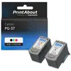 PrintAbout Cartouche compatible Canon PG-37 / CL-38 - Noir + 3 couleurs - Multipack