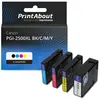 PrintAbout Cartouche compatible Canon PGI-2500XL - 4 couleurs - Grande capacité - Multipack
