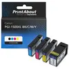 PrintAbout Cartouche compatible Canon PGI-1500XL BK/C/M/Y - 4 couleurs - Grande capacité - Multipack