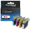 PrintAbout Cartouche compatible Brother LC-223VALBP - 4 couleurs - Multipack