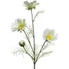Fleur blanche artificielle en polyester avec tige